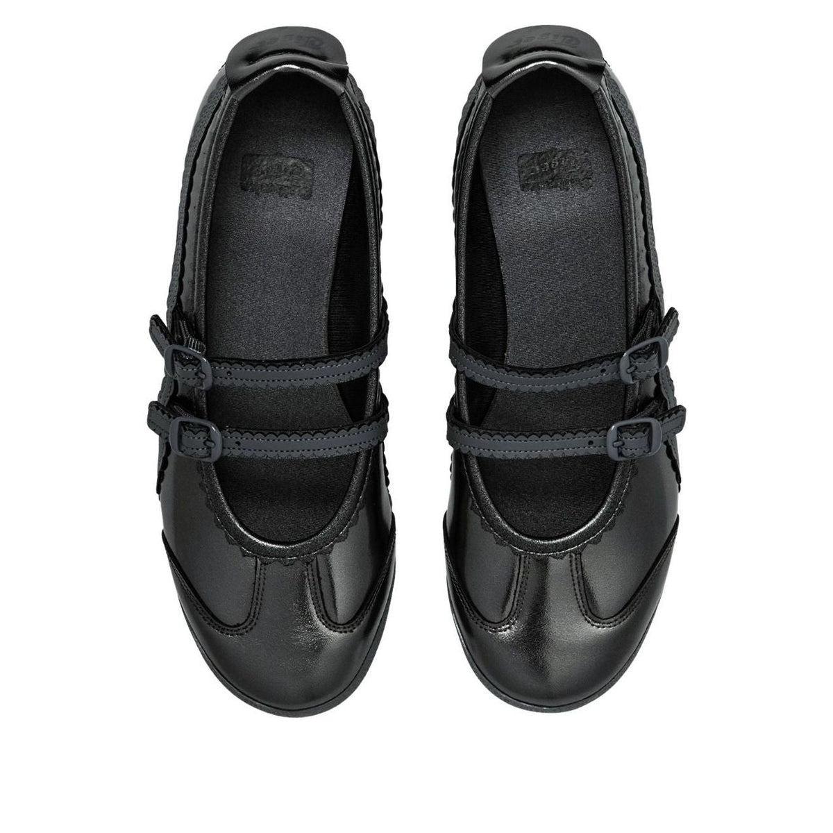 Onitsuka Tiger Mexico 66 TGRS Metallic Pack Gunmetal Metropolis, bovenaanzicht met dubbele Mary Jane-riempjes en merklogo