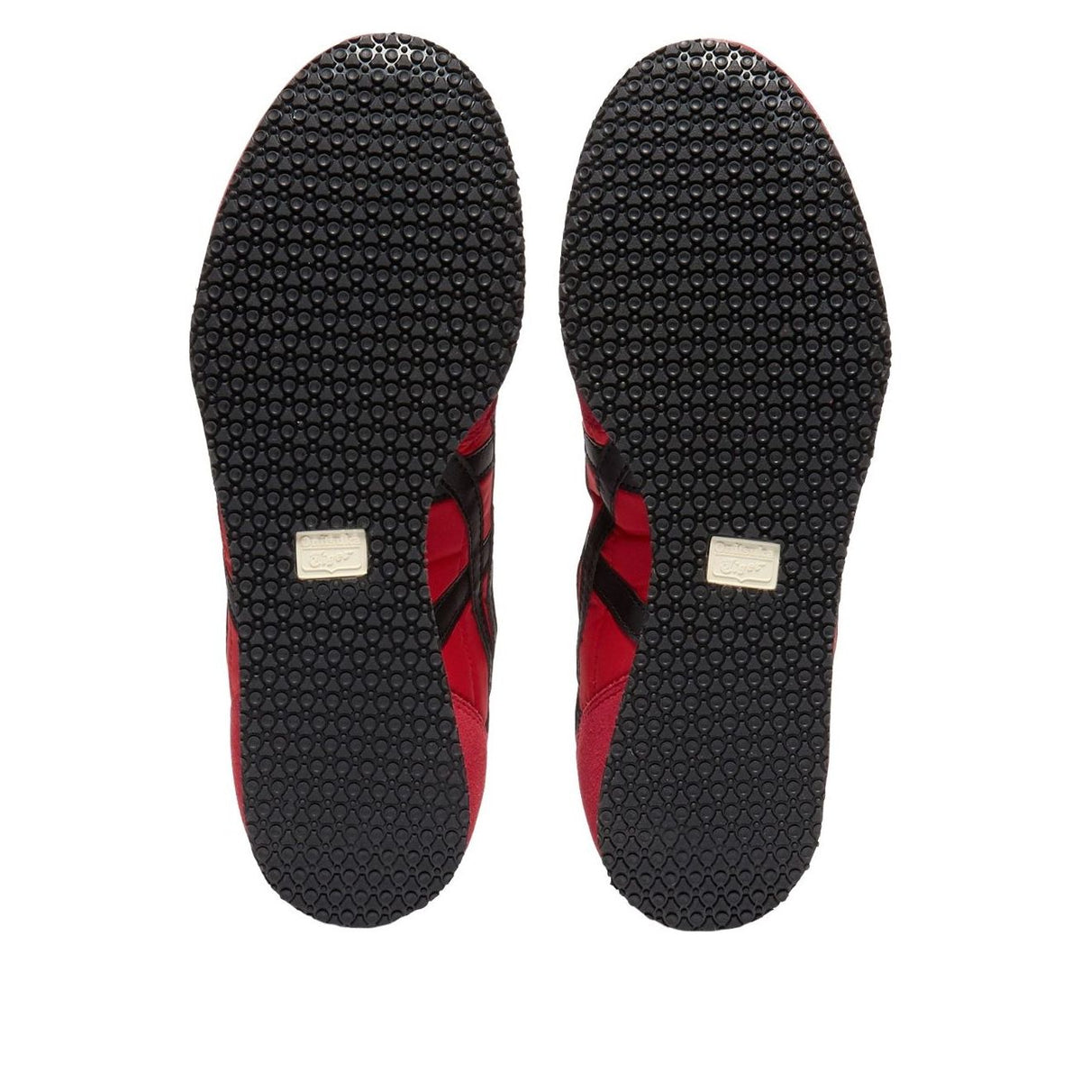 Onitsuka Tiger Serrano Classic Red Black, zoolprofiel met gestructureerd zwart rubber
