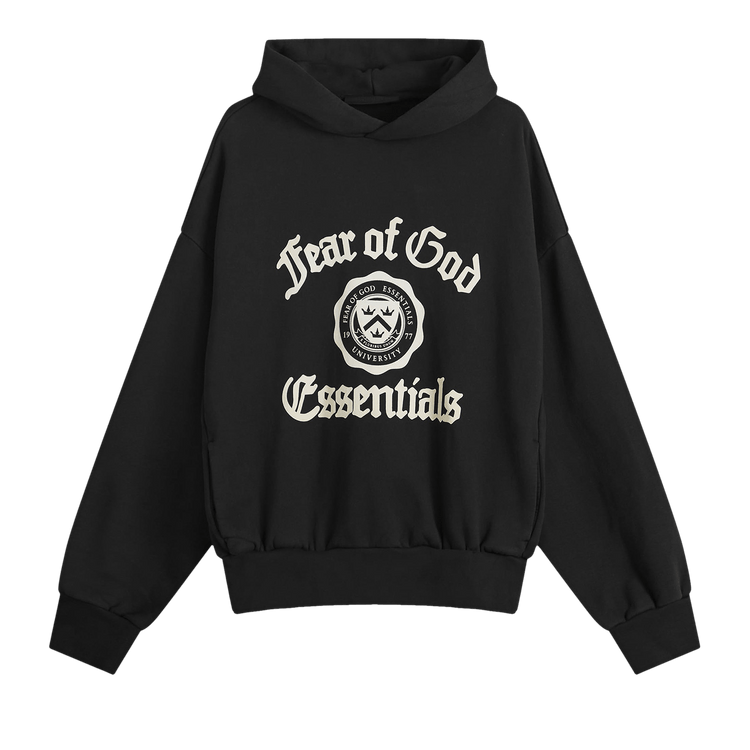 Fear of God Essentials Heavy Fleece Vintage Shrunken Hoodie Black
