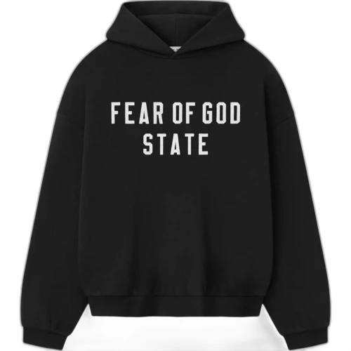 Fear of God Essentials 90's Fleece Hoodie Jet Black