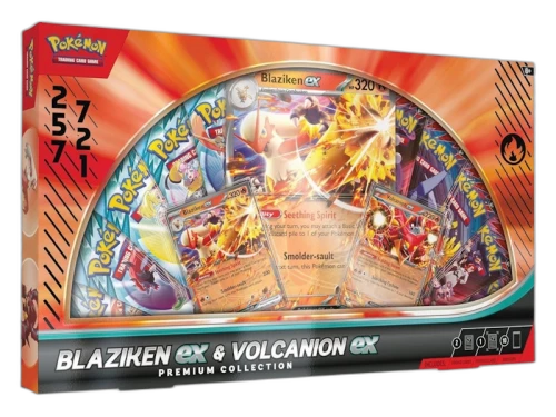 2025 Pokémon Scarlet & Violet Blaziken ex & Volcanion ex Premium Collection Box