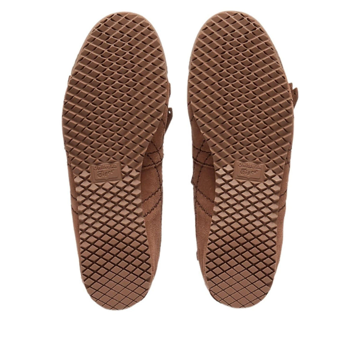 Onitsuka Tiger Mexico 66 Fringe Mocha Brown Dark Brown, zoolprofiel met geruit oppervlak en merkbranding