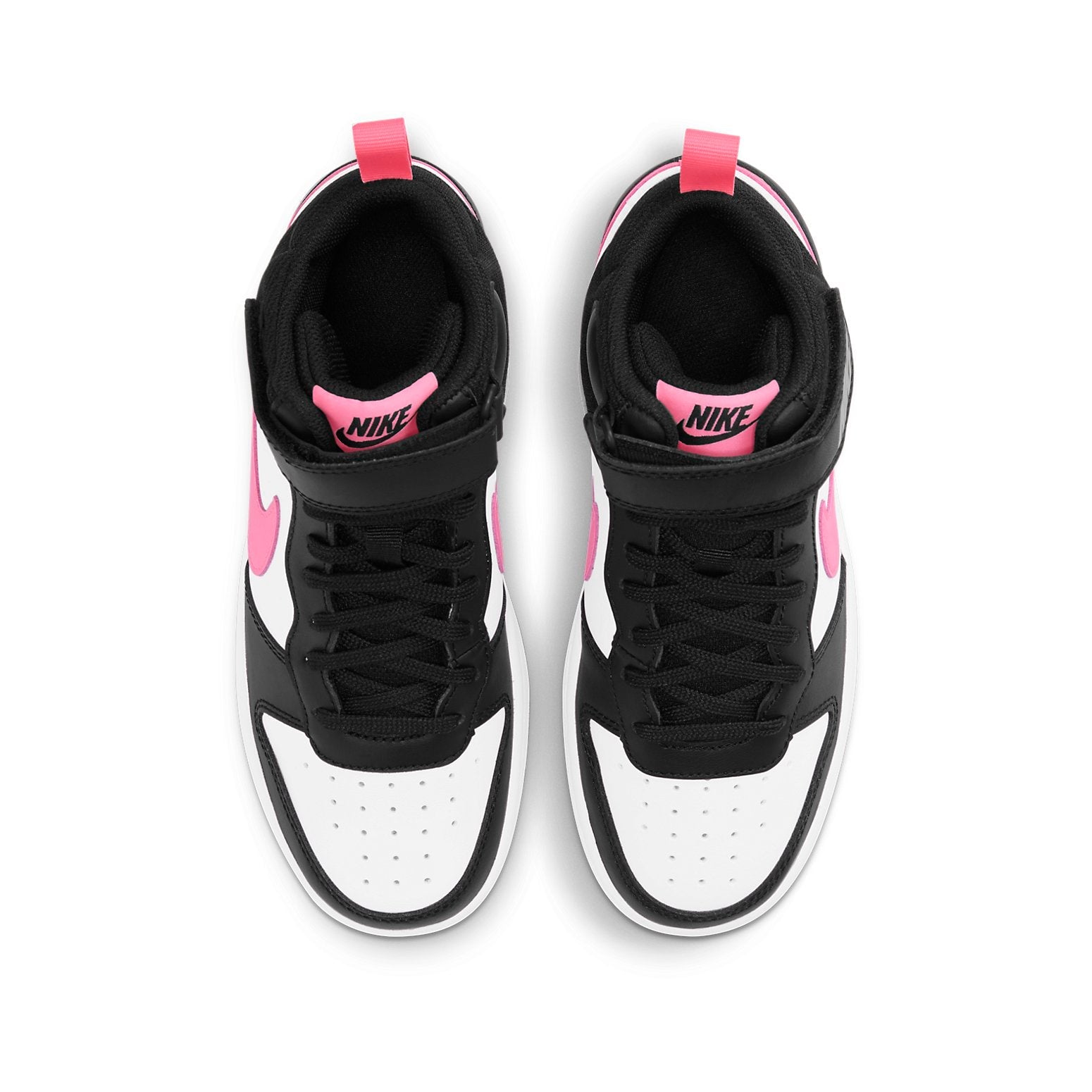 Nike Court Borough Mid 2 Black White Sunset Pulse (GS)