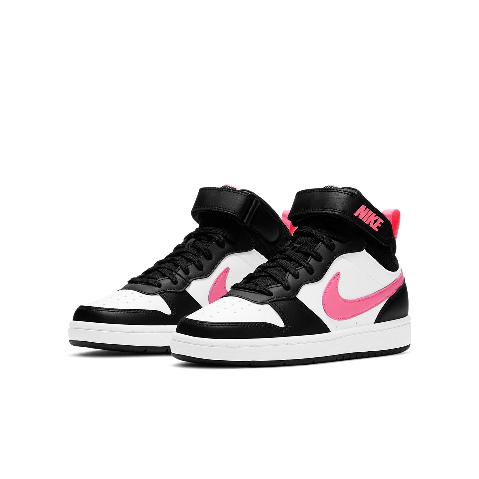 Nike Court Borough Mid 2 Black White Sunset Pulse (GS)