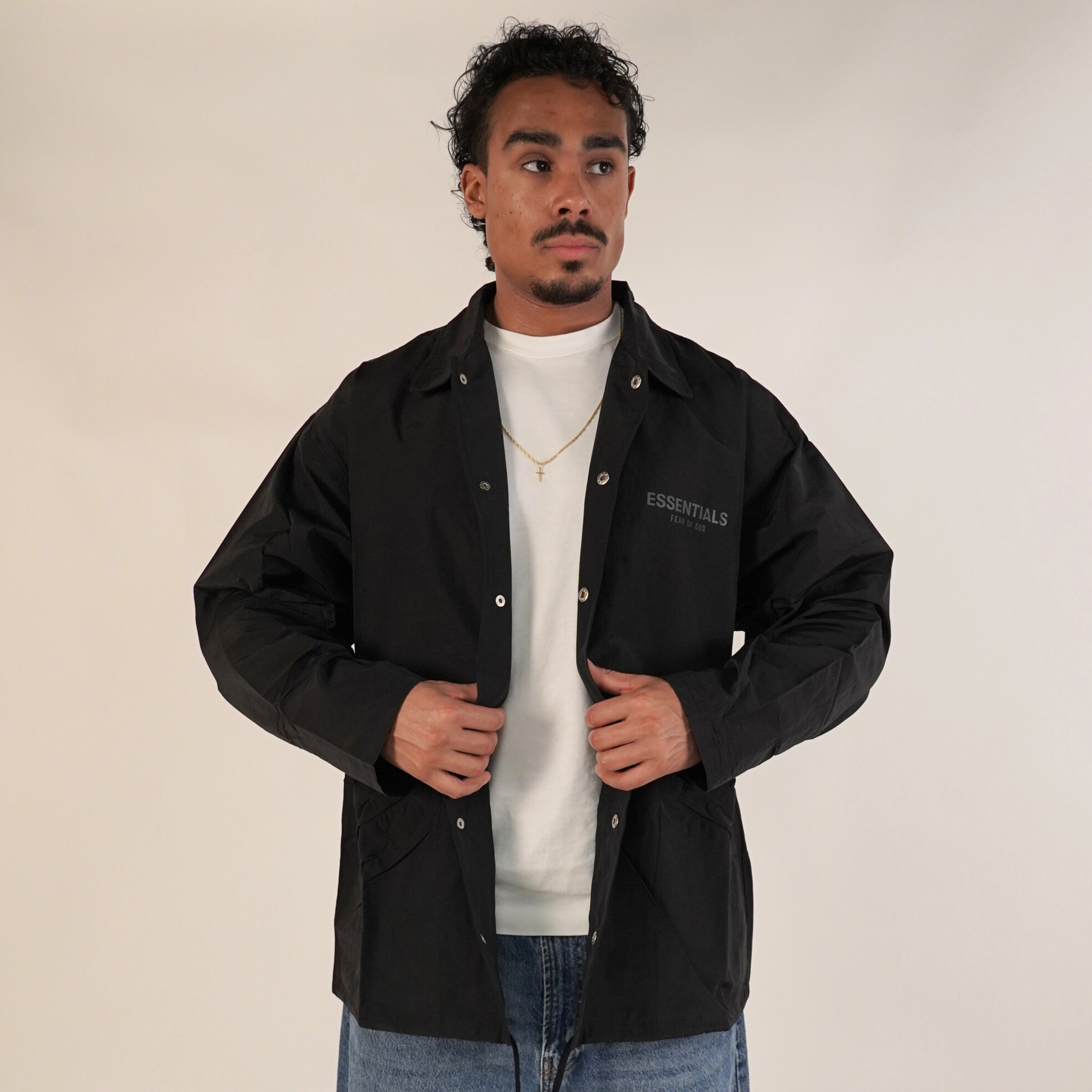 Fear of God Essentials FW20 Coach Jacket Black
