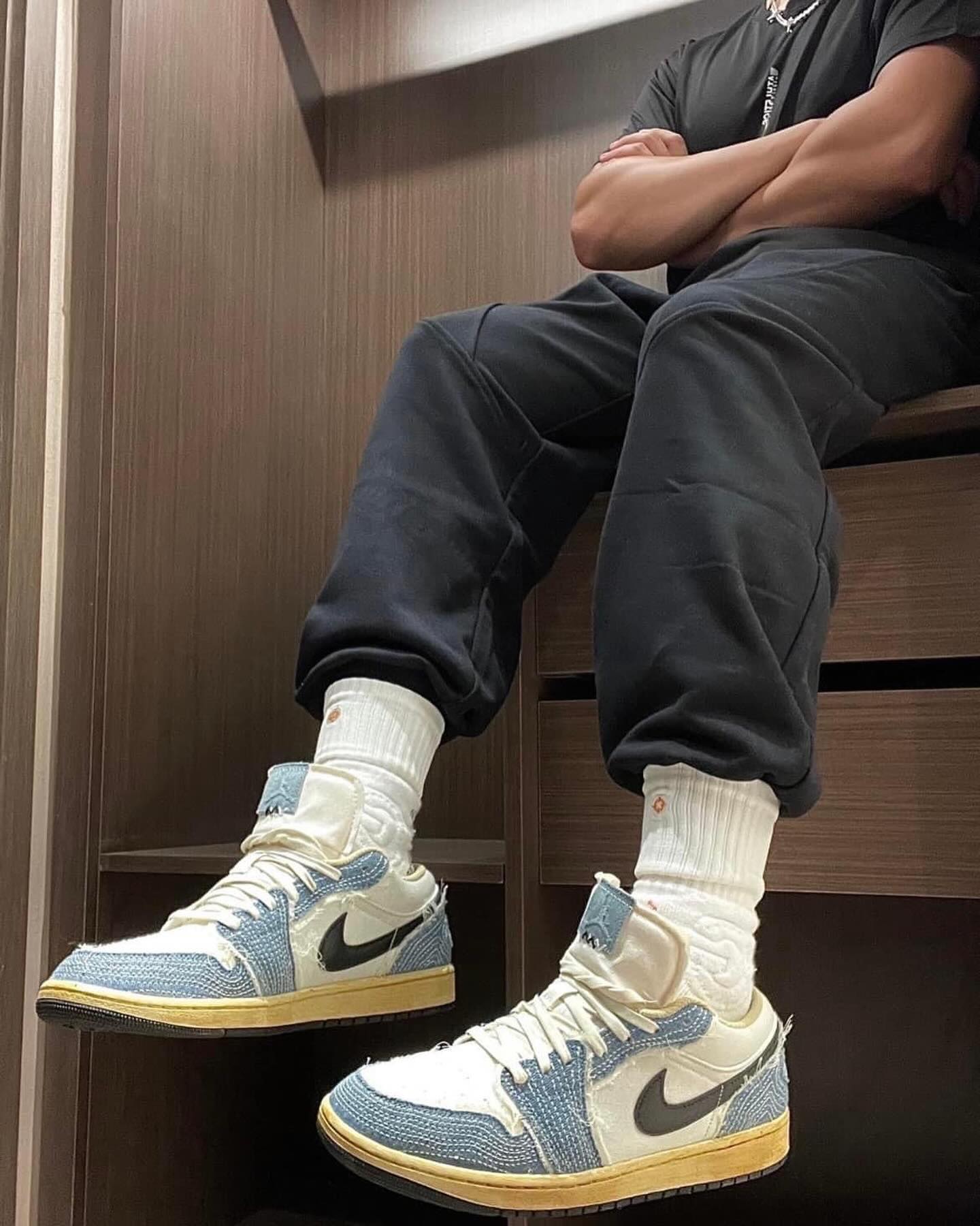 Air Jordan 1 Low SE WRMK Sashiko Denim FN7670-493