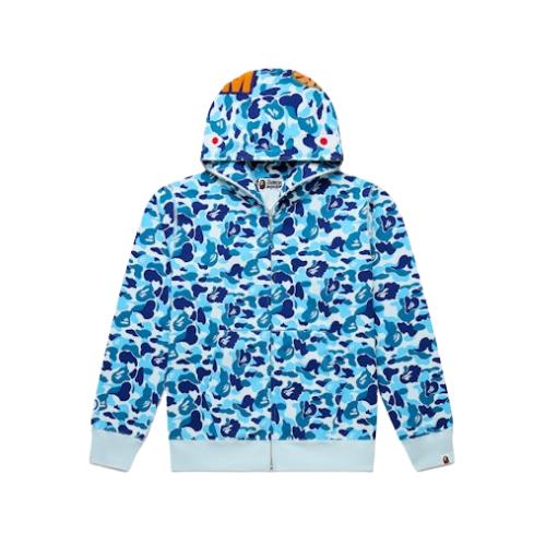 BAPE ABC Camo Shark Full Zip Hoodie Light Blue