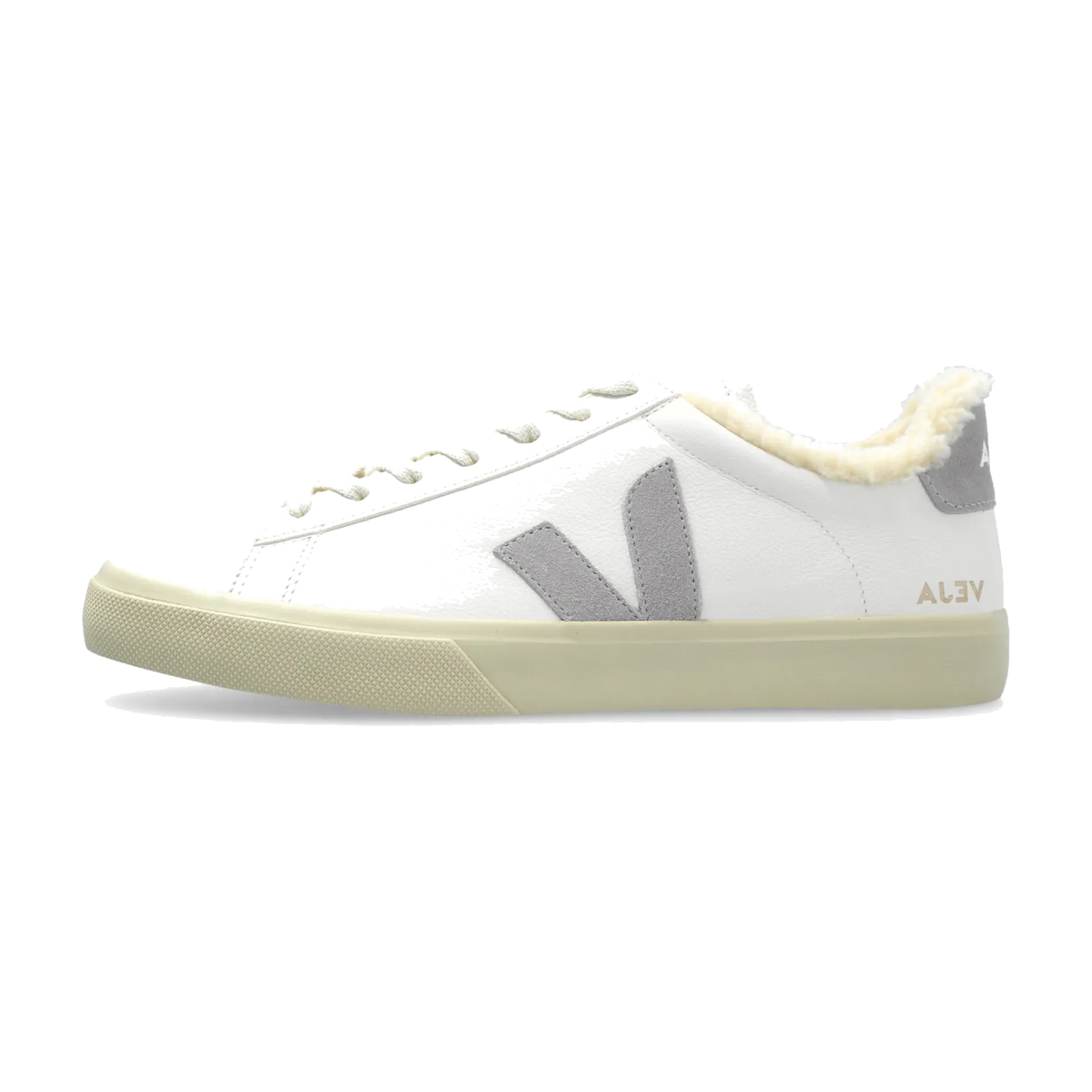 Veja Campo Fured Leather White Light Grey
