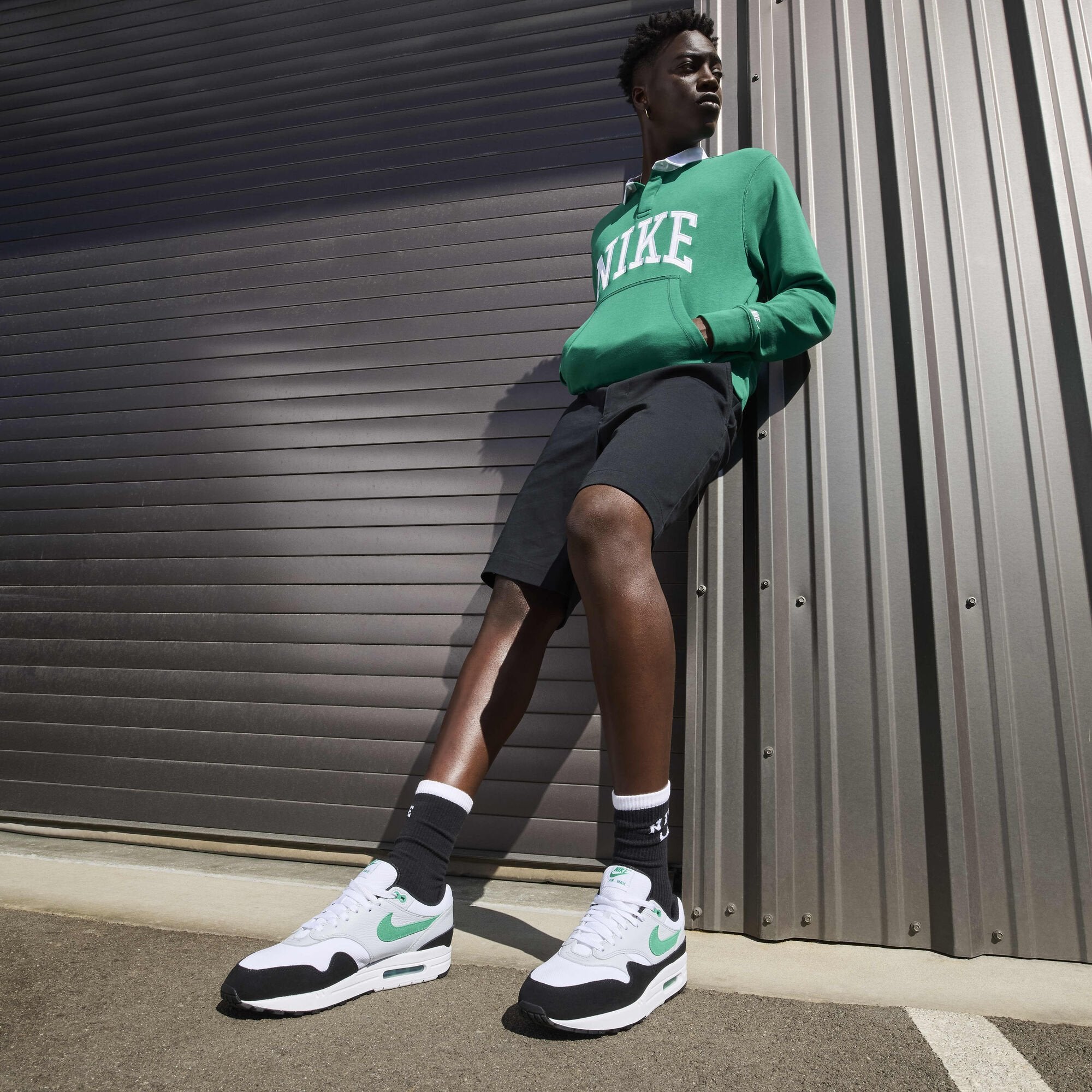 Nike Air Max 1 White Black Stadium Green