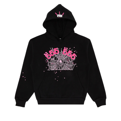 Sp5der Angel Number Hoodie Black