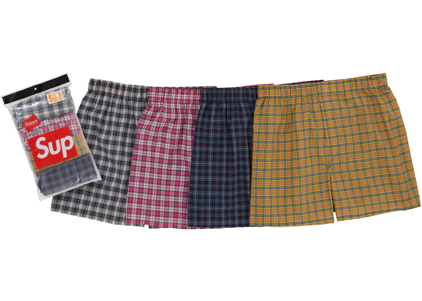 Supreme Hanes Plaid Boxers (4 Pack) Multicolor