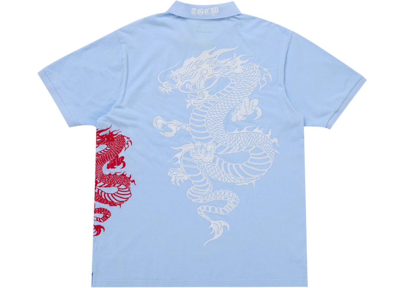 Supreme The Great China Wall Dragon Polo Light Blue