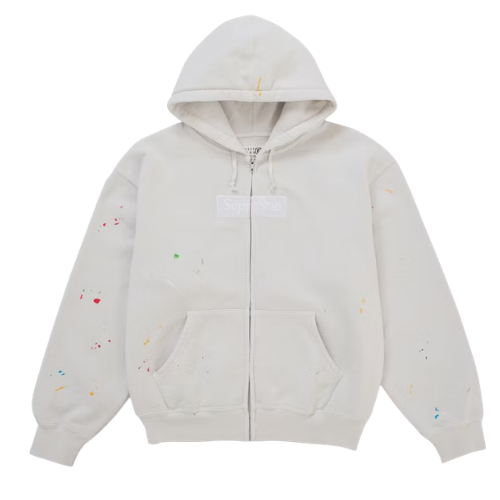Supreme MM6 Maison Margiela Box Logo Zip Up Hooded Sweatshirt
White