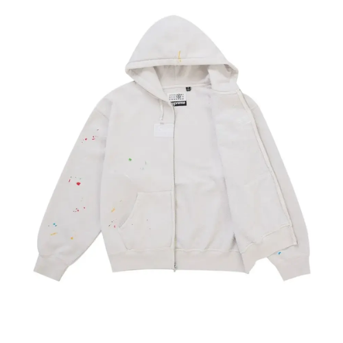 Supreme MM6 Maison Margiela Box Logo Zip Up Hooded Sweatshirt
White
