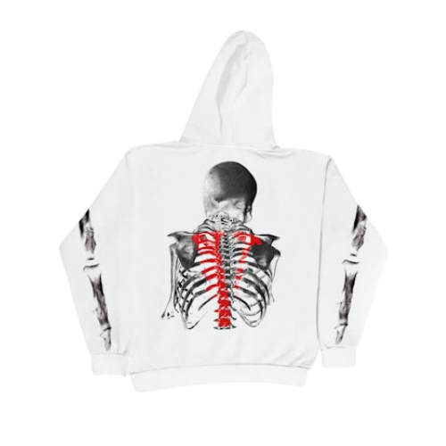 Vlone x Never Broke Again Bones Hoodie White