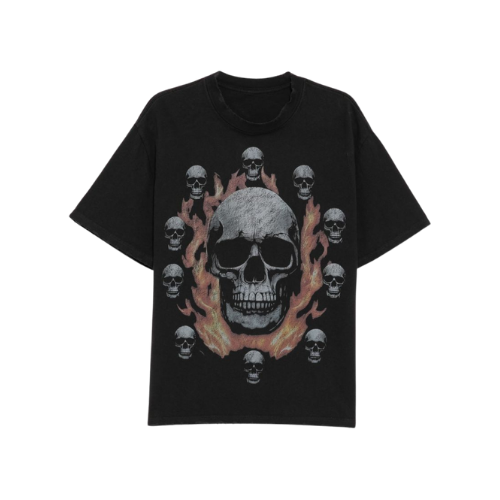 WARMAN Fire Circle Skulls Graphic Tee