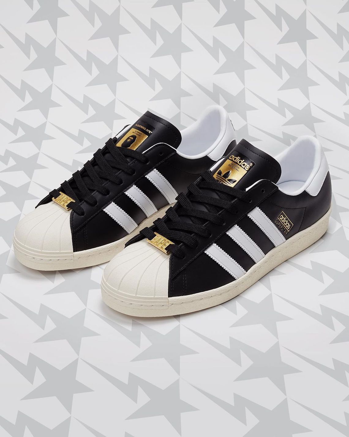 adidas Superstar 80s Bape Black White Gold (2022)