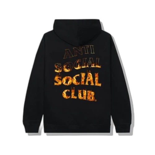 Anti Social Social Club A Fire Inside Flame Hoodie Black