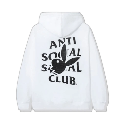Anti Social Social Club Playboy Bunny Logo Hoodie White