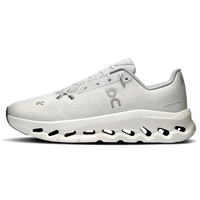 On Running Cloudtilt Glacier Ice white and light grey sneaker with breathable mesh upper cushioned sole and distinctive perforated outsole shown in side view