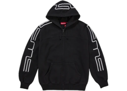 Supreme Connect Zip Up Hooded Sweatshirt Black
