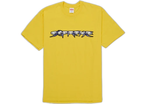 Supreme Skulls Spellout Tee Yellow