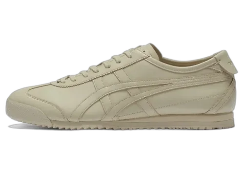Onitsuka Tiger Mexico 66 Cactful-S Beige, zijaanzicht met beige leren upper en contrasterende strepen