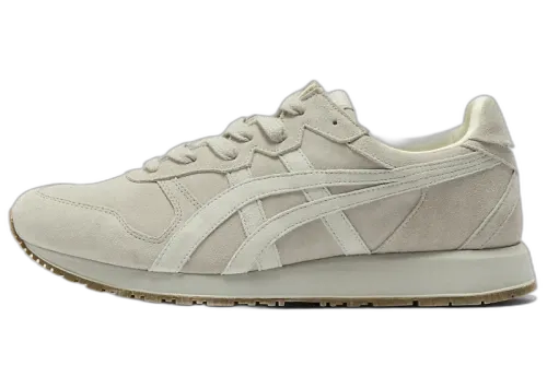 Onitsuka Tiger Alliance A40 Oyster Grey Glacier Grey, zijaanzicht met crème en grijze kleurvlakken, klassieke runner silhouet