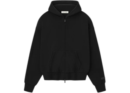 Fear of God Essentials Classic Fleece Zip-Up Hoodie Jet Black