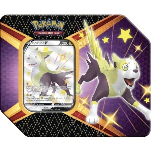 Pokémon TCG Sword & Shield Shining Fates Boltund V Tin (6 Booster Packs)