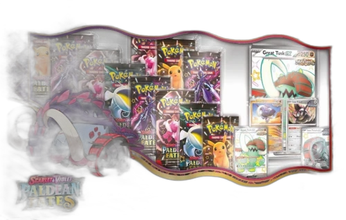 2025 Pokémon Scarlet & Violet Paldean Fates Great Tusk ex & Iron Treads ex Premium Collection Box