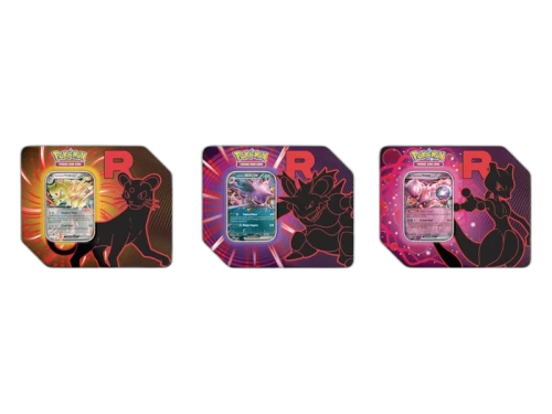 2025 Pokémon Team Rocket Mewtwo Ex/Persian Ex/Nidoking Ex Tin Case Set (US