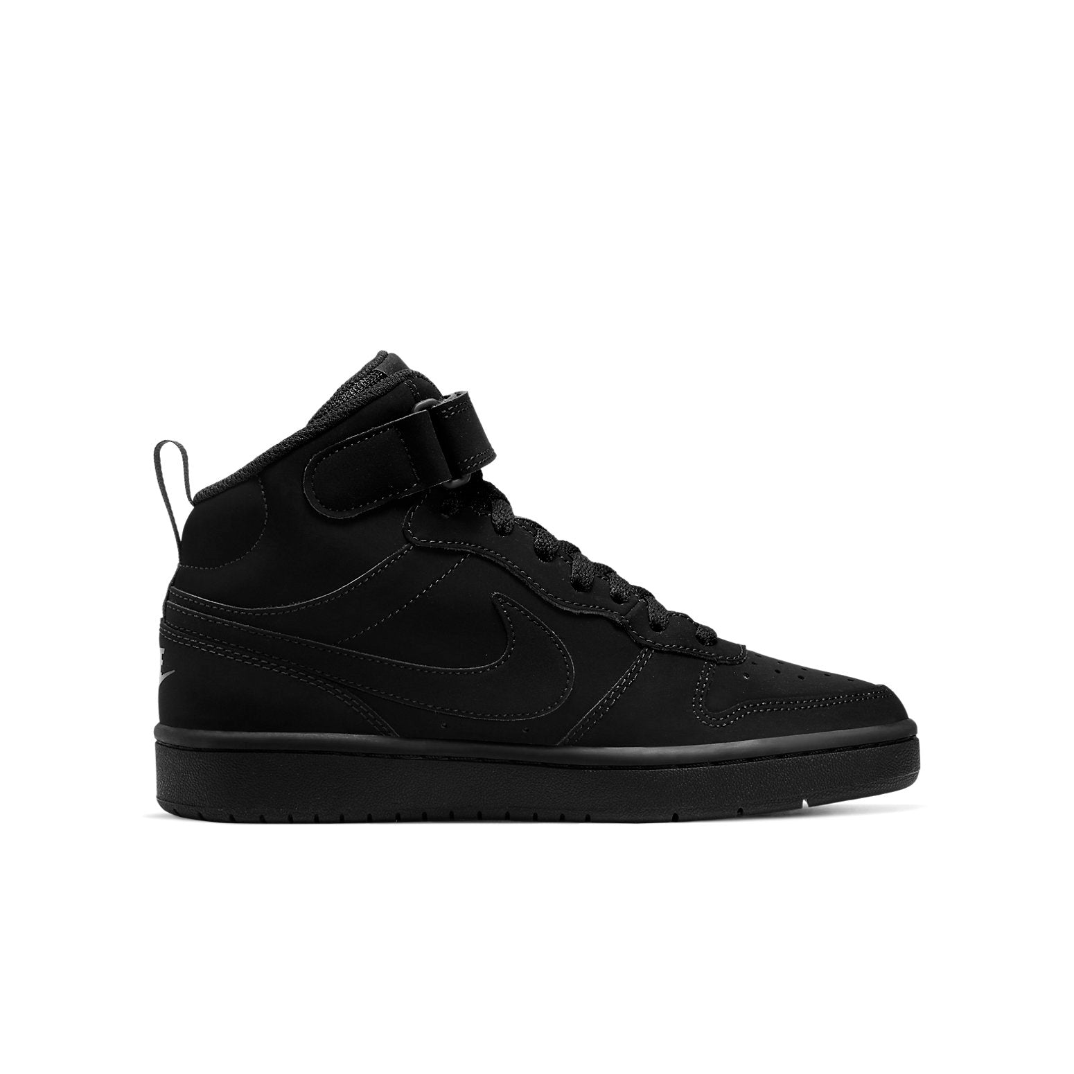 Nike Court Borough Mid 2 Triple Black Nubuck (GS)