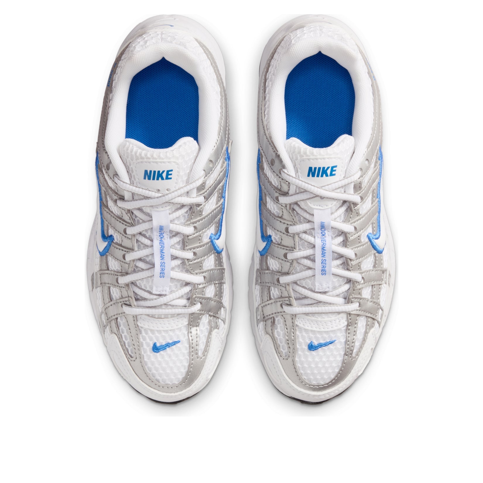 Nike P-6000 White Blue Crystal Metallic Silver (GS)
