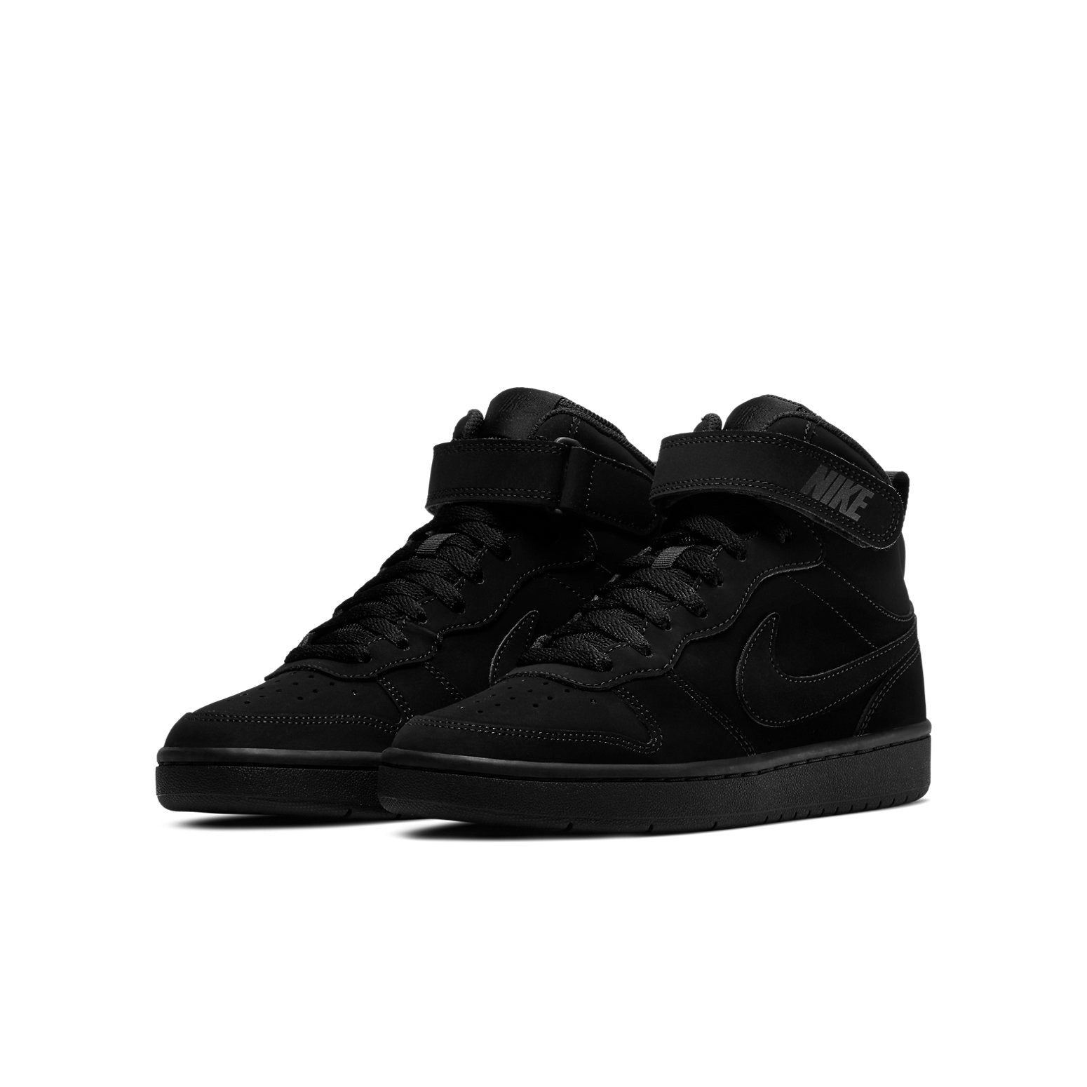 Nike Court Borough Mid 2 Triple Black Nubuck (GS)