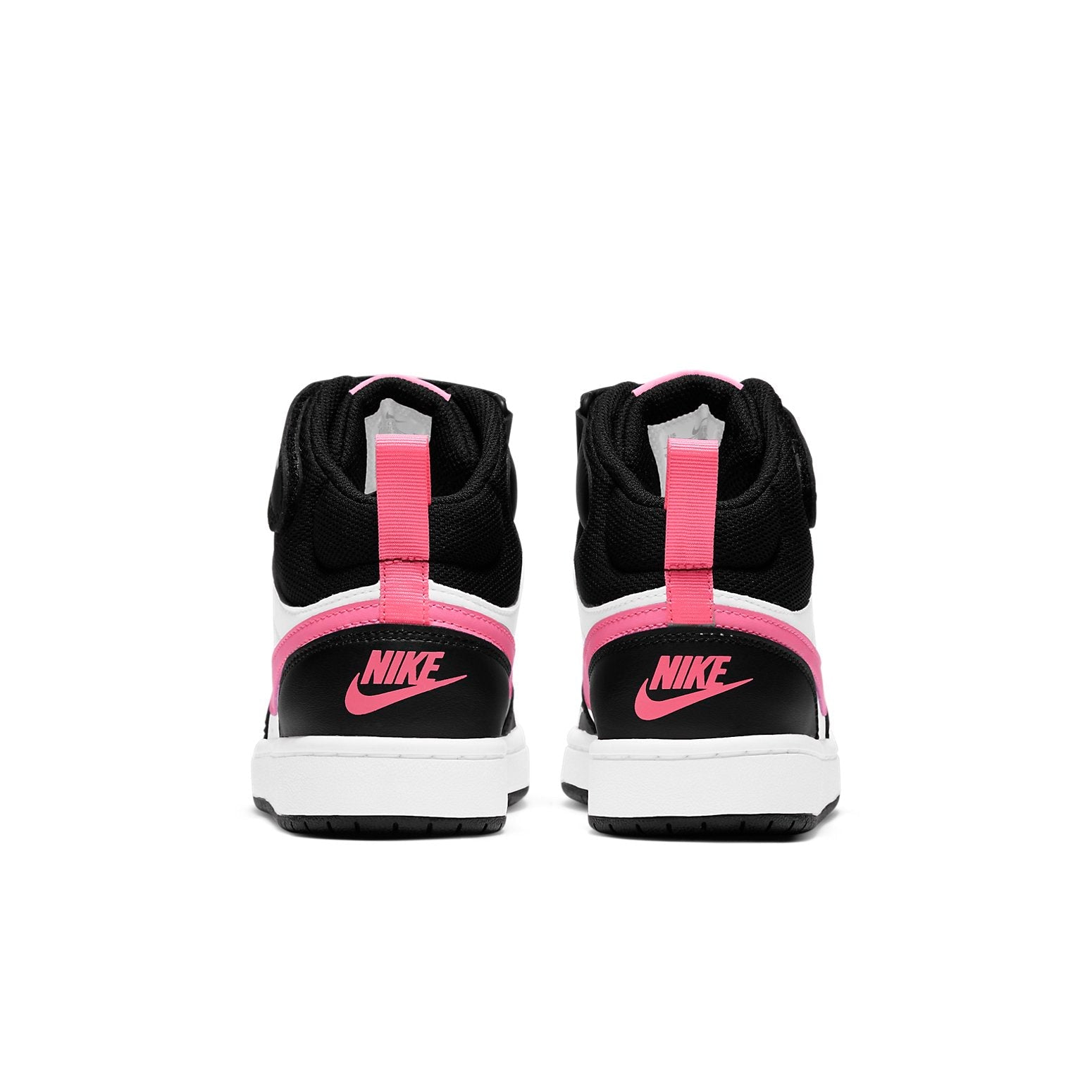 Nike Court Borough Mid 2 Black White Sunset Pulse (GS)