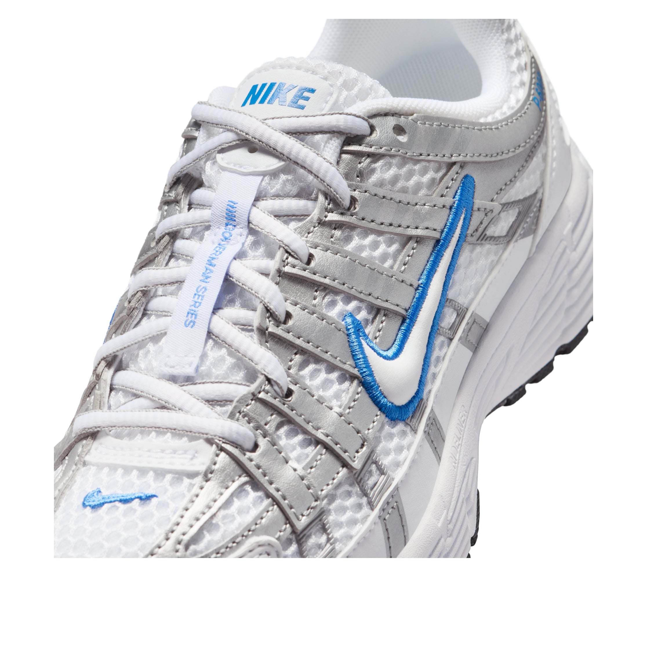 Nike P-6000 White Blue Crystal Metallic Silver (GS)