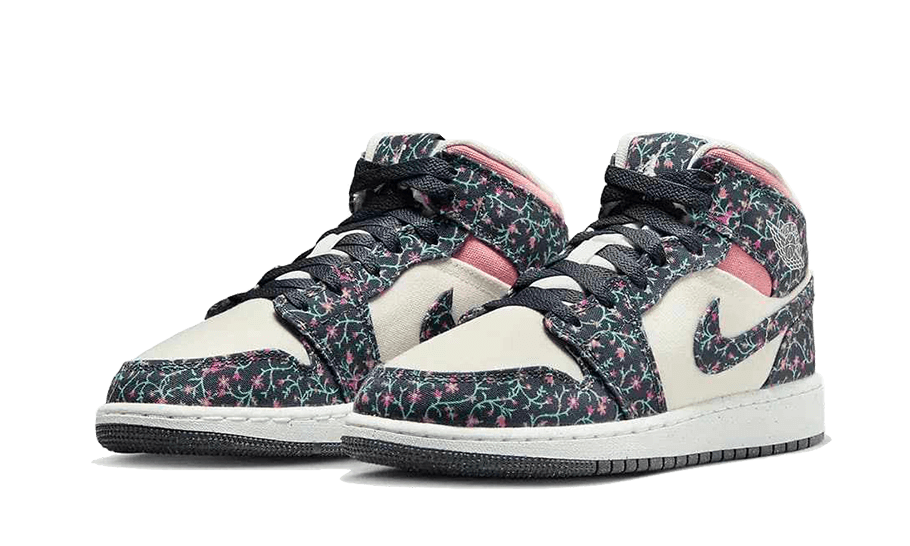 Air Jordan 1 Mid Floral Canvas - FJ3451-001