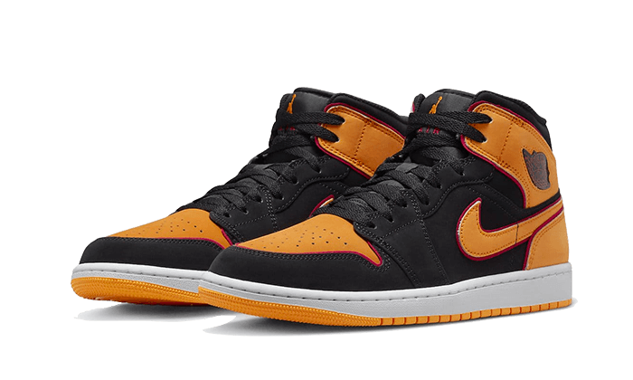 Air Jordan 1 Mid Fat Tongue Black Orange - FJ4923-008