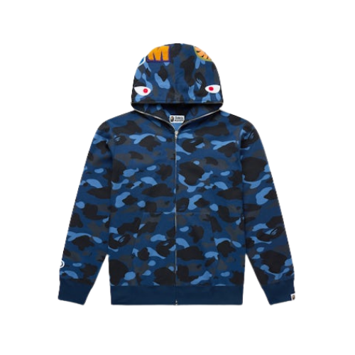 BAPE Color Camo Shark Full Zip Hoodie Blue
