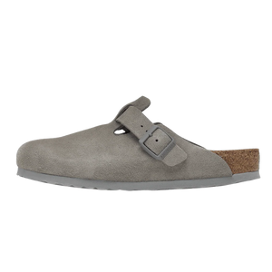 Birkenstock Boston Soft Footbed Suede Stone Coin