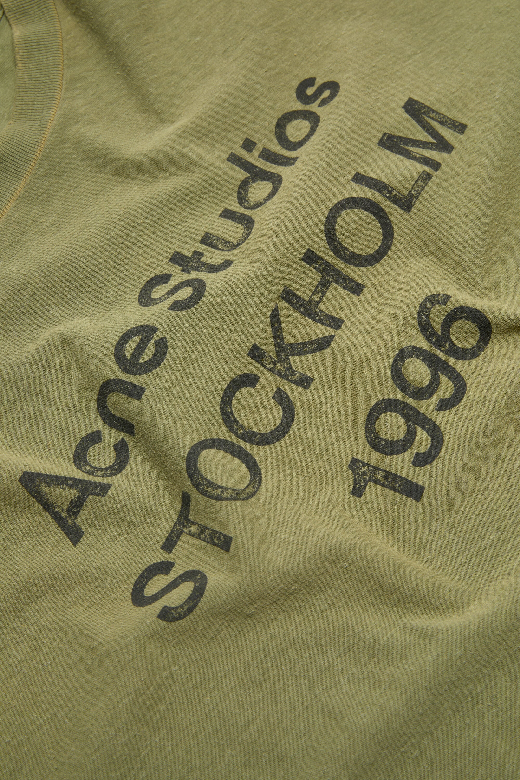 Acne Studios Sprayed Logo Tee Olive Green
