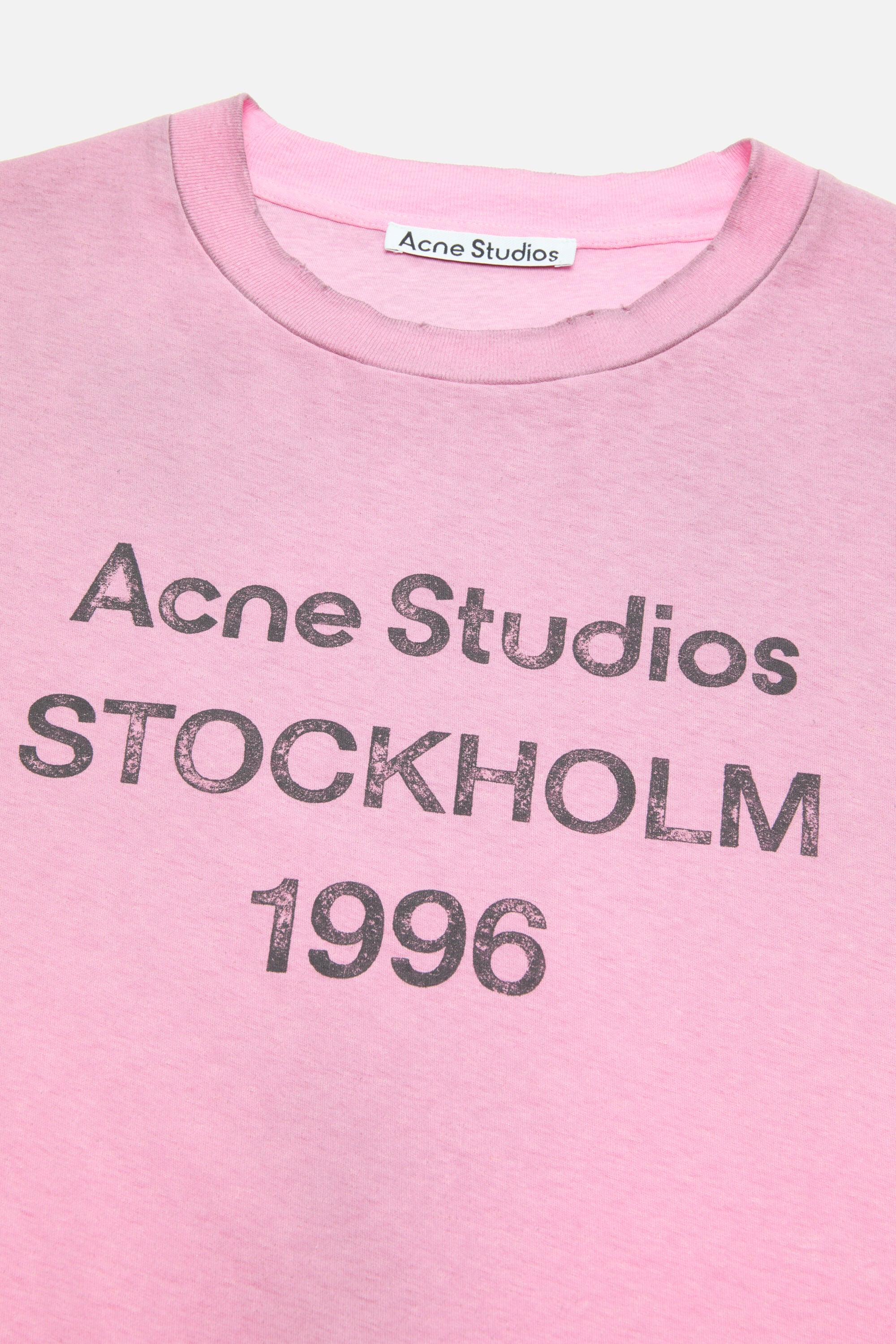 Acne Studios Sprayed Logo Tee Cotton Candy Pink