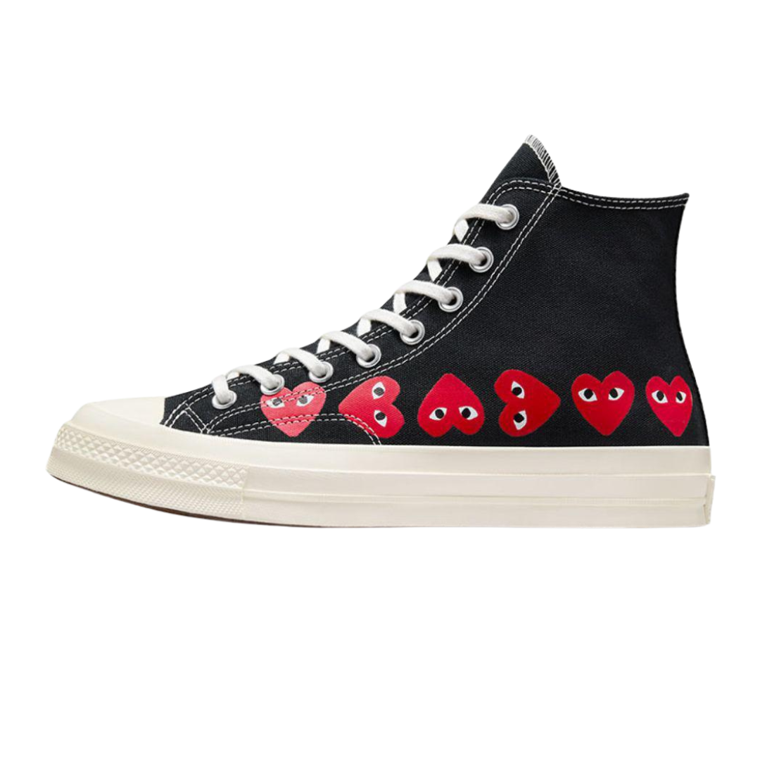 Converse Chuck Taylor All Star 70 Hi Comme des Garcons PLAY Multi-Heart Schwarz