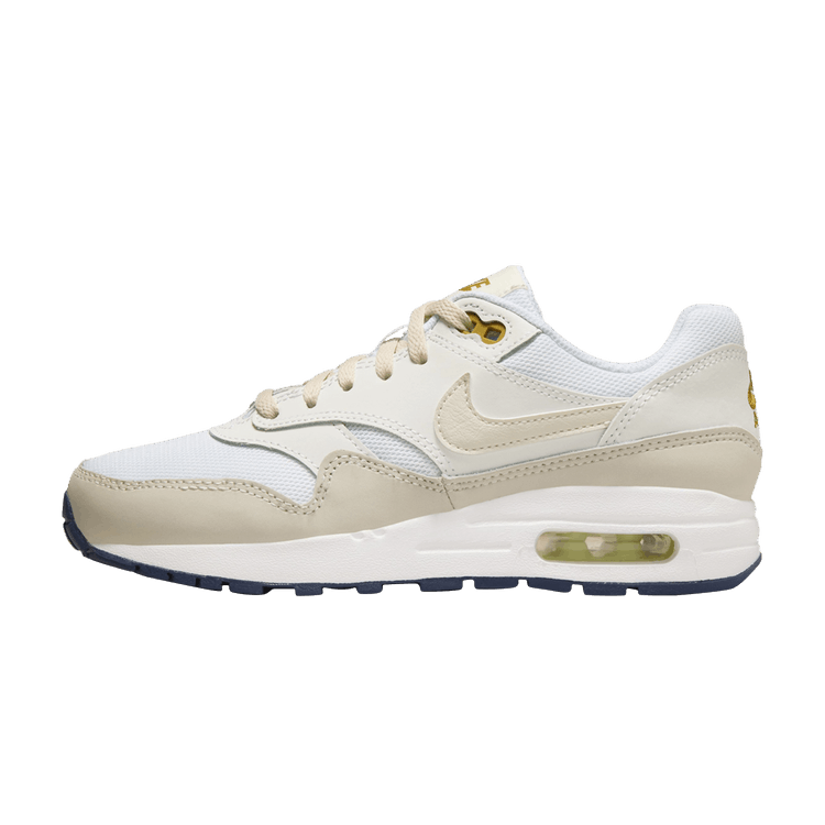 Nike Air Max 1 White Bronzine Barely Volt Light Orewood Brown (GS)