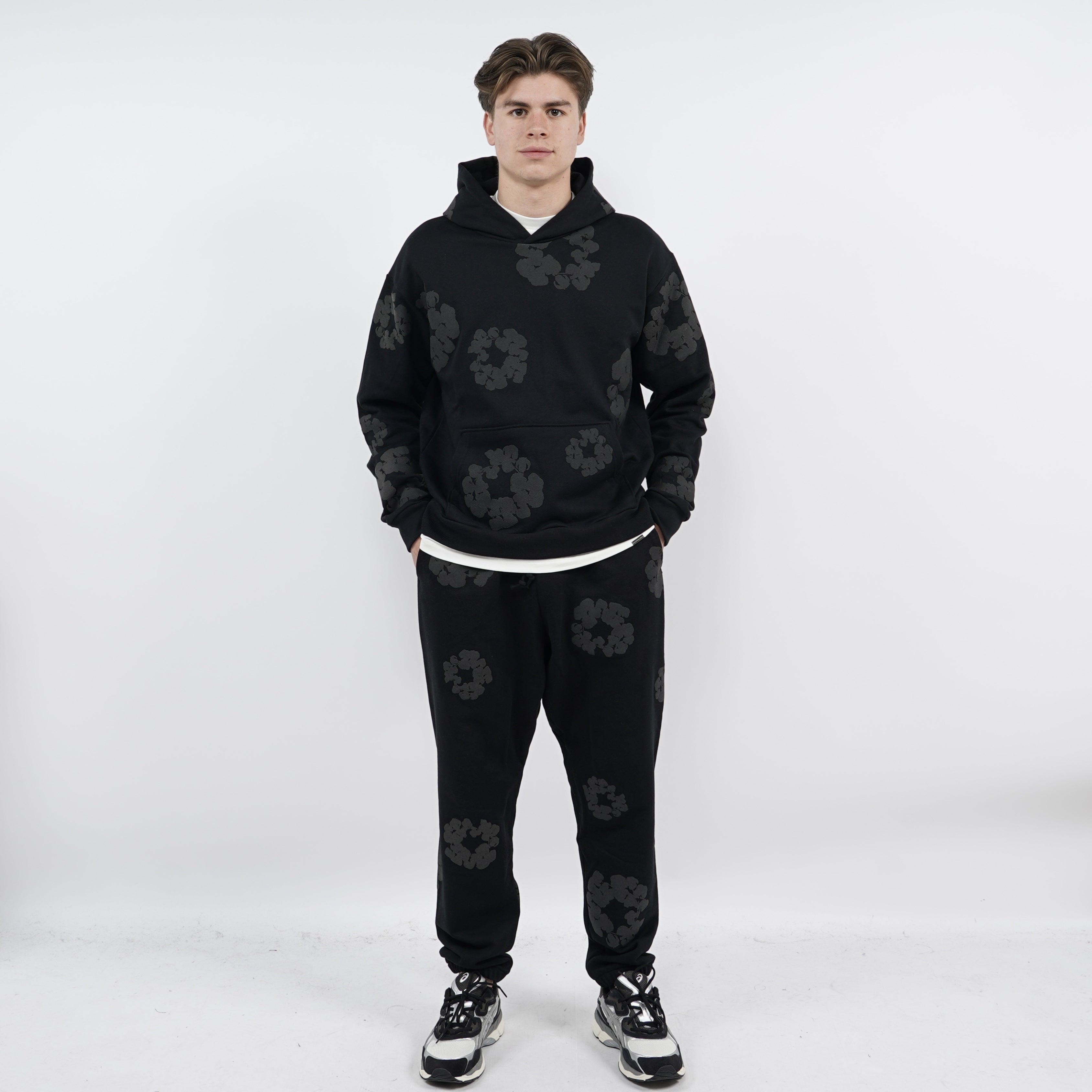 Denim Tears The Cotton Wreath Hoodie Black Monochrome