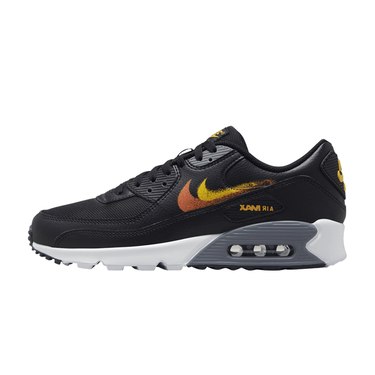 Nike Air Max 90 Spray Paint Swoosh Black University Gold