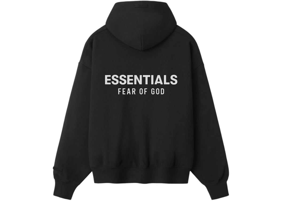 Fear of God Essentials Classic Zip-Up Hoodie (SS26) Vintage Black/White