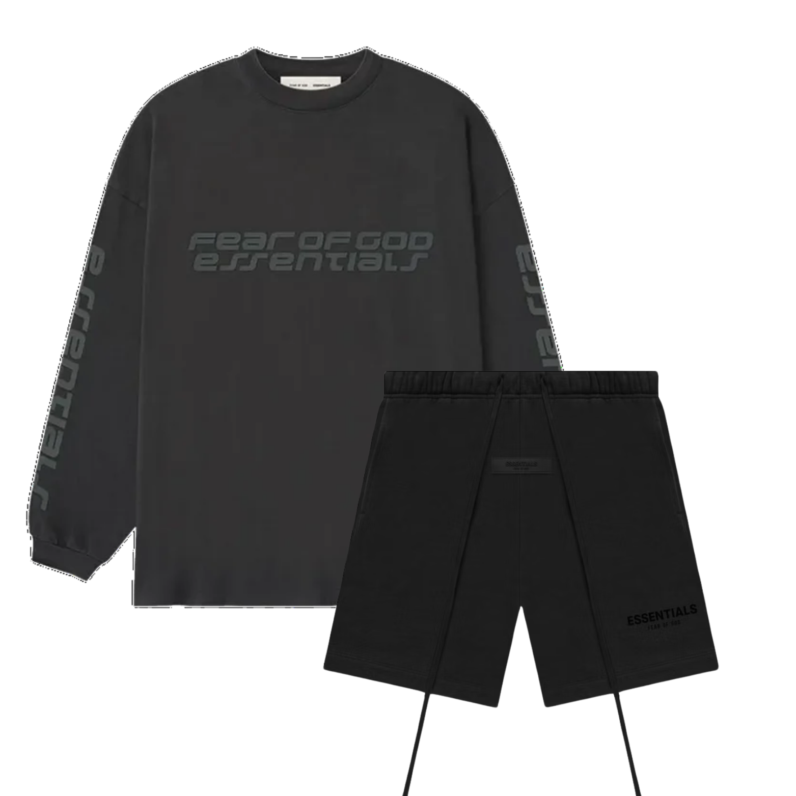 Fear of God Essentials 90s Longsleeve Vintage Iron + Shorts