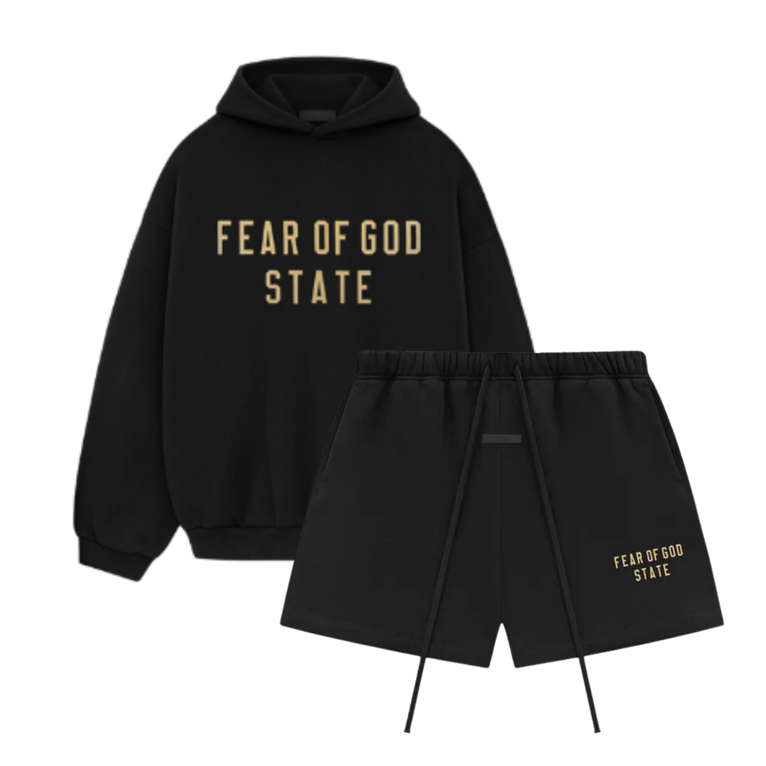 Fear of God Essentials FW24 Black Hoodie + Shorts